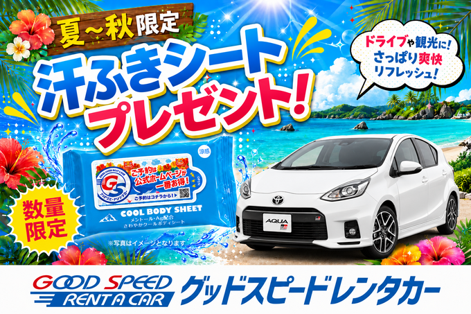 【今だけ！数量限定　“汗拭きシート”　プレゼント】　◆那覇空港豊見城店◆　5人乗りコンパクトカーランダムプラン　禁煙　TMR：3one画像