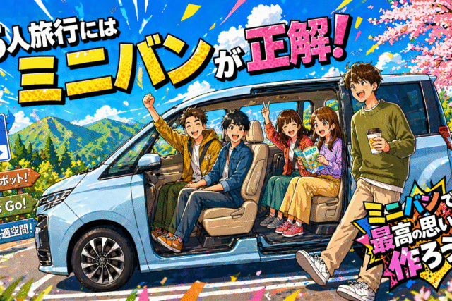 5人旅行のレンタカーにコンパクトカーはNG？ミニバンを選ぶべき3つの理由と失敗しない車種選び