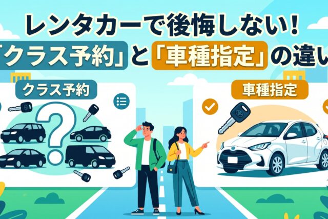【初めてのレンタカー】クラス予約と車種指定予約の違いを解説